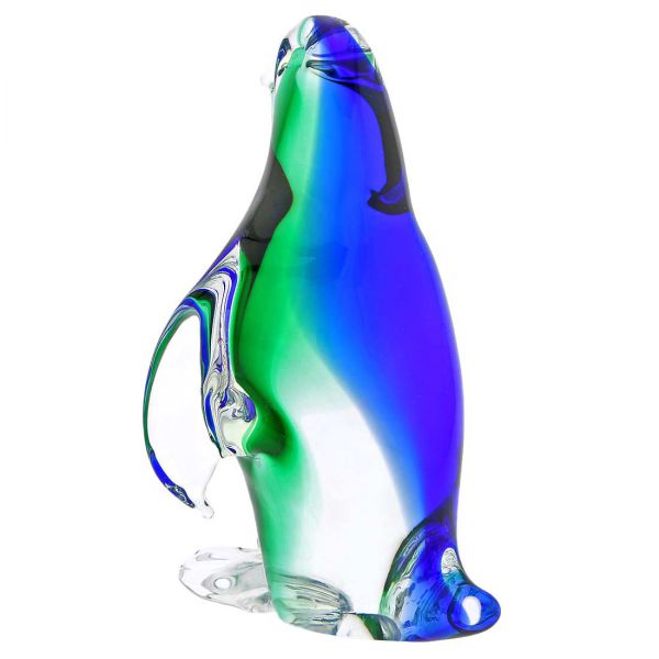 Murano Glass Penguin - Green Blue