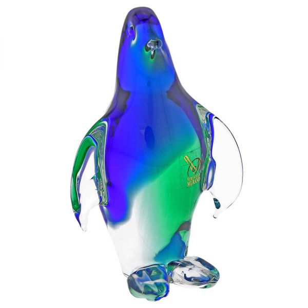 Murano Glass Penguin - Green Blue