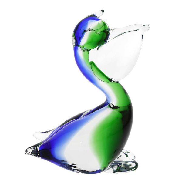 Murano Glass Pelican Bird - Blue and Green