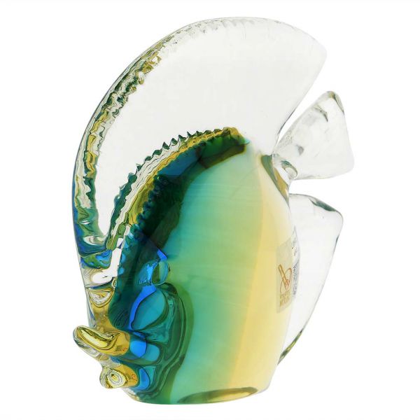 Murano Glass Tropical Fish - Amber Aqua