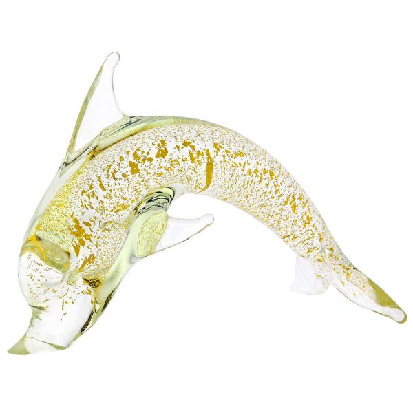 Murano Glass Dolphin - Sparkling Gold