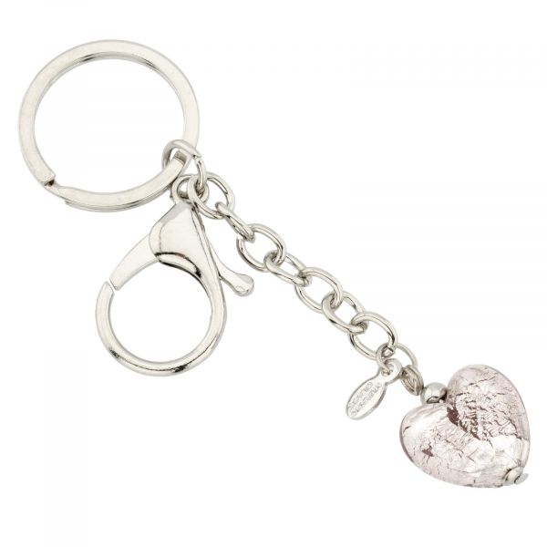 Murano Keychains | Murano Heart Keychain - Light Purple