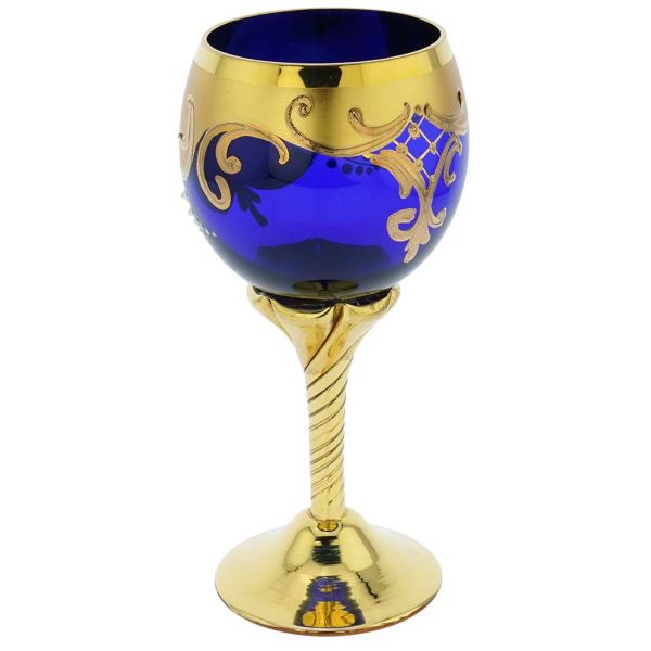 Murano Glass Goblets | Set of Two Murano Glass Wine Glasses 24K Gold ...