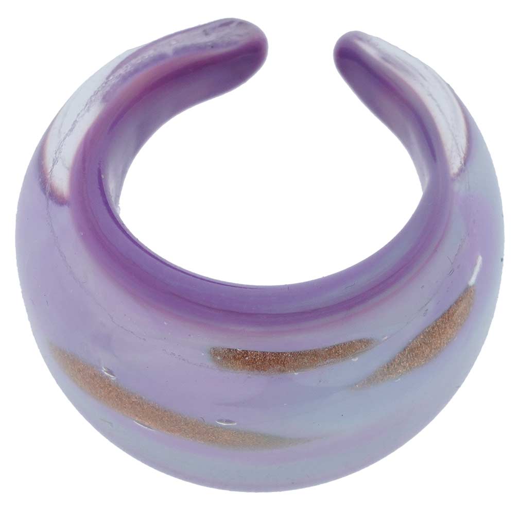 Murano Ring In Domed Design - Purple