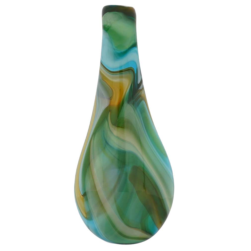 Murano Glass Vases | Murano Art Glass Vase - Green Brown Blue