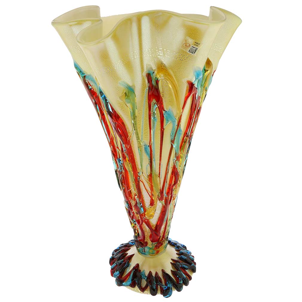 Murano Glass Vesuvio Abstract Fountain Vase