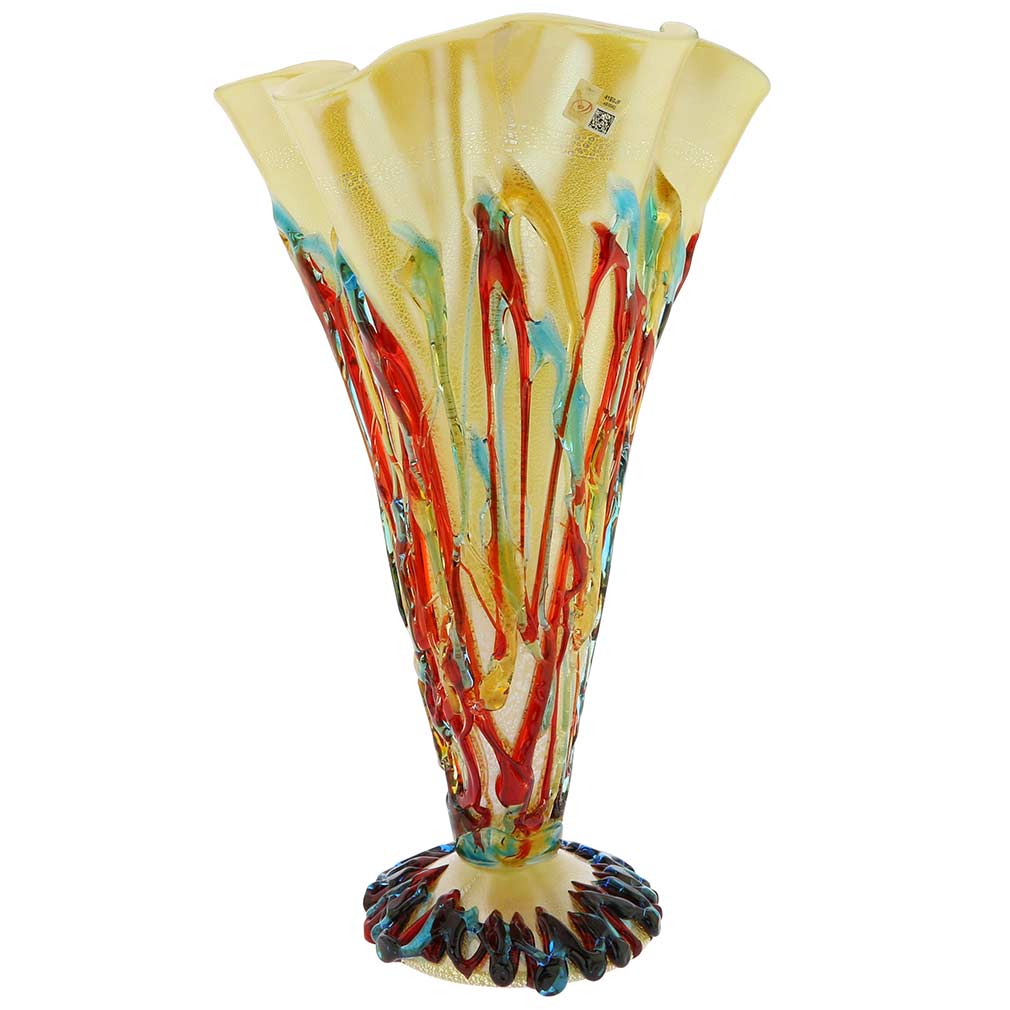 Murano Glass Vesuvio Abstract Fountain Vase