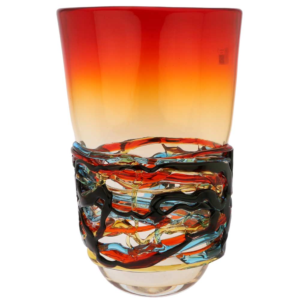Murano Glass Vesuvio Oval Vase