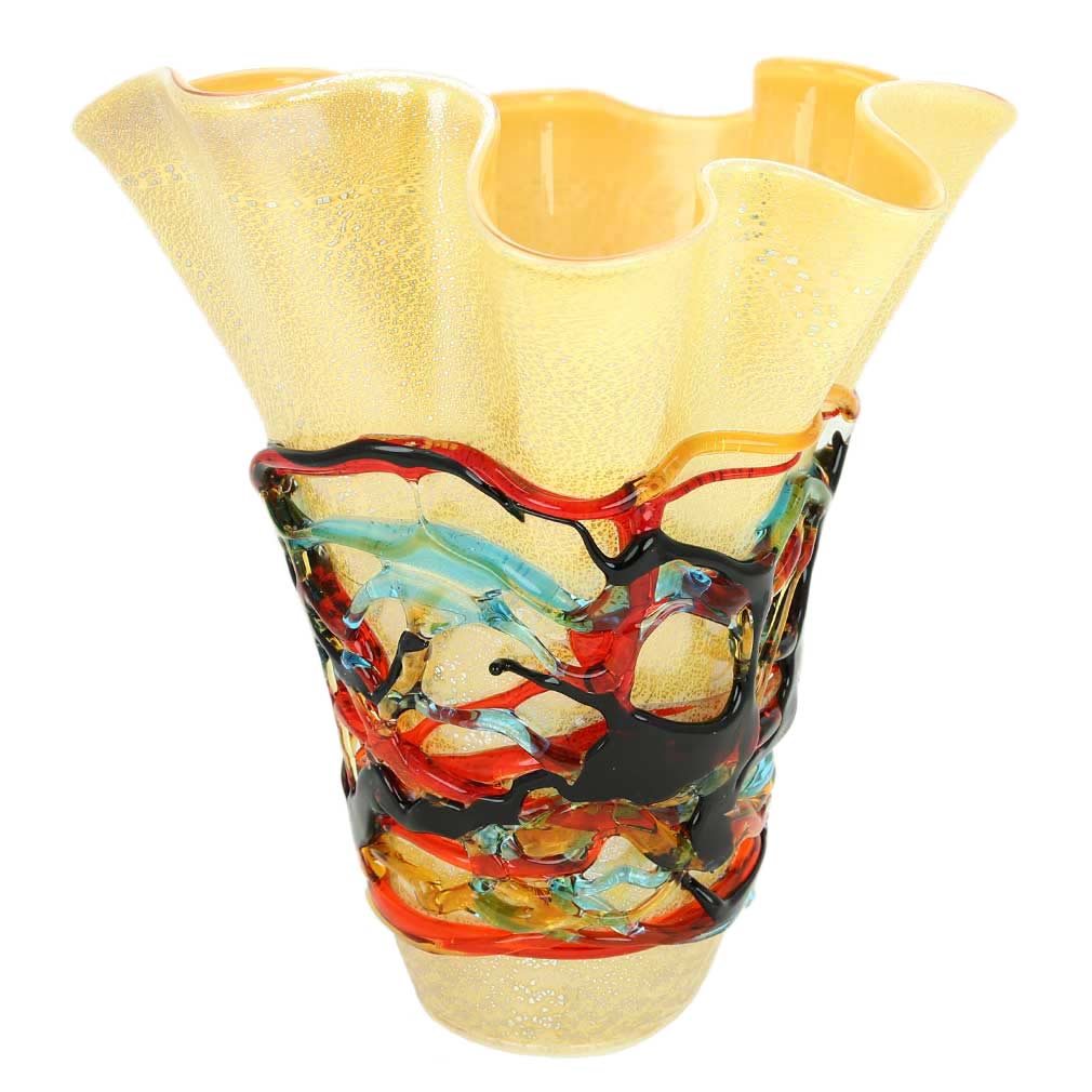 Murano Glass Vesuvio Abstract Art Vase