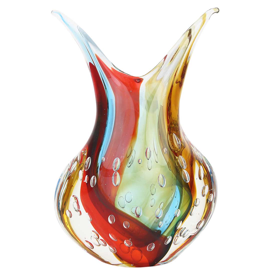 Murano Art Glass Sommerso Vase - Venetian Sunrise