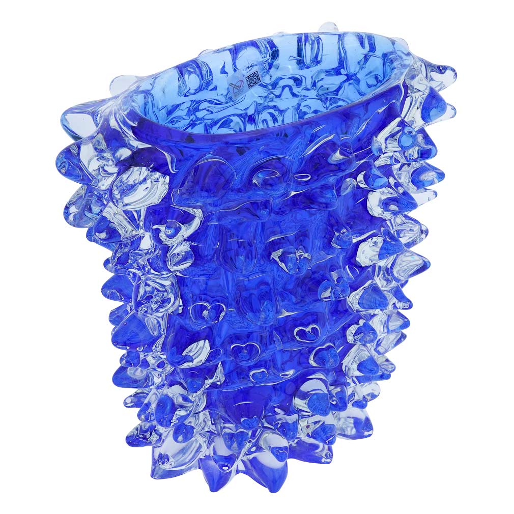 Murano Glass Vase - Blue With Spikes