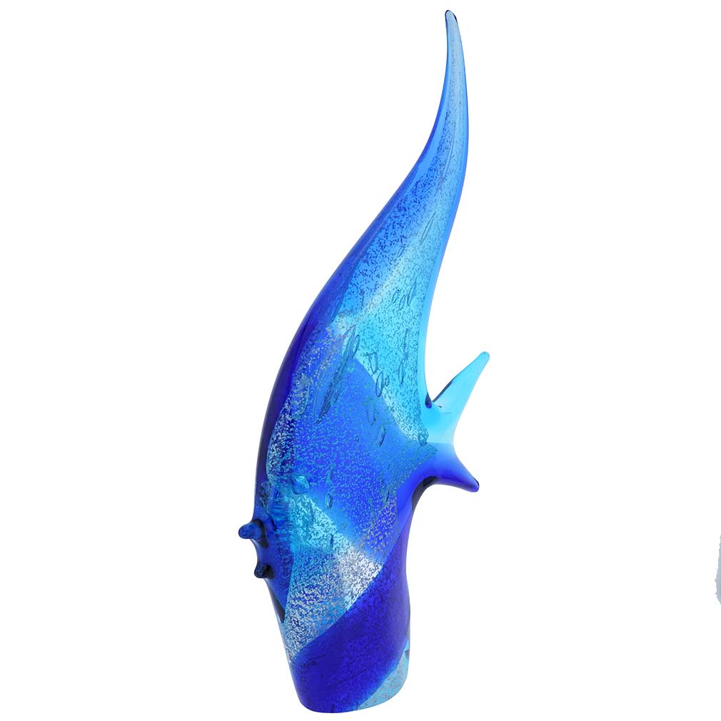 Murano Art Glass Angel Fish - Aqua Blue