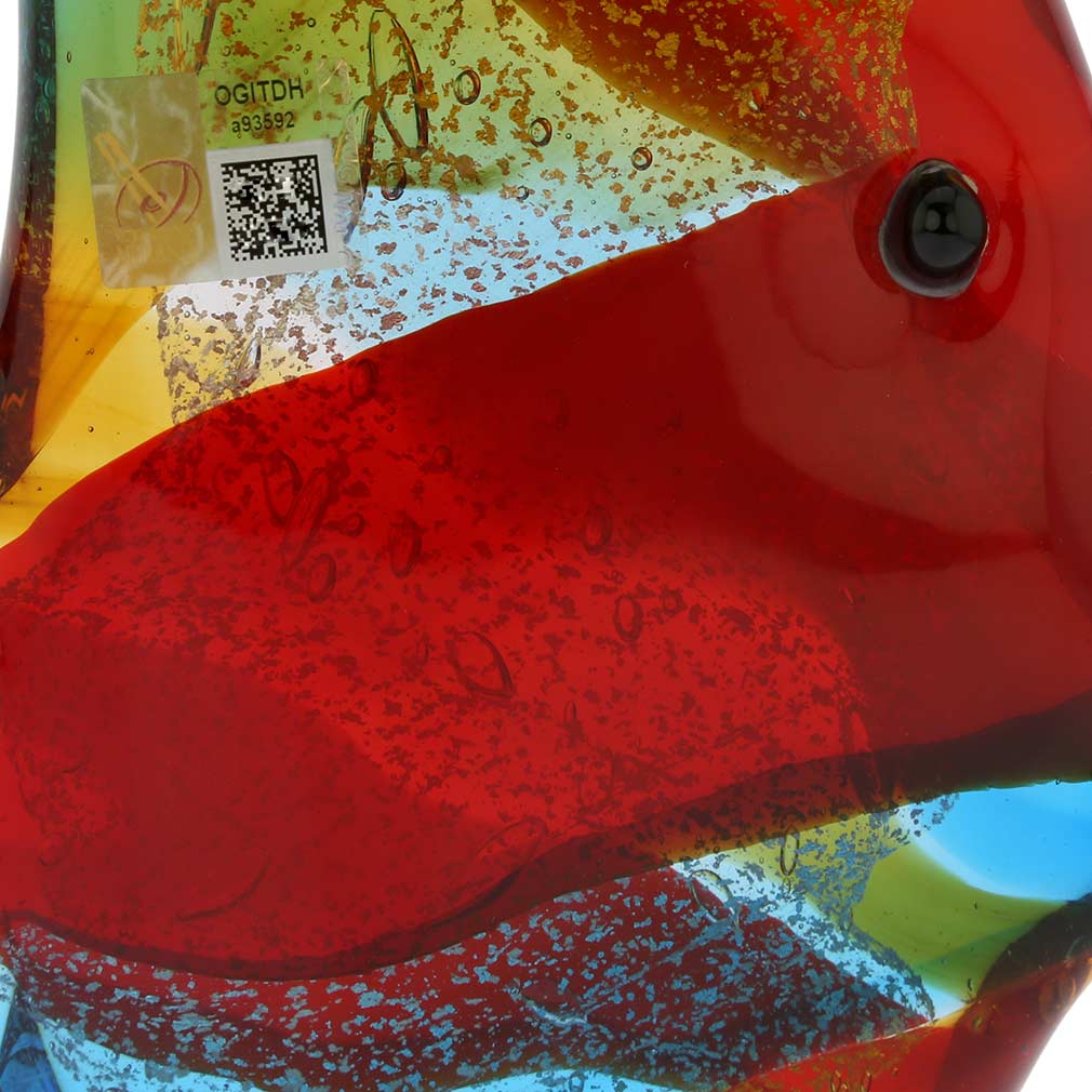 Murano Art Glass Angel Fish - Multicolor