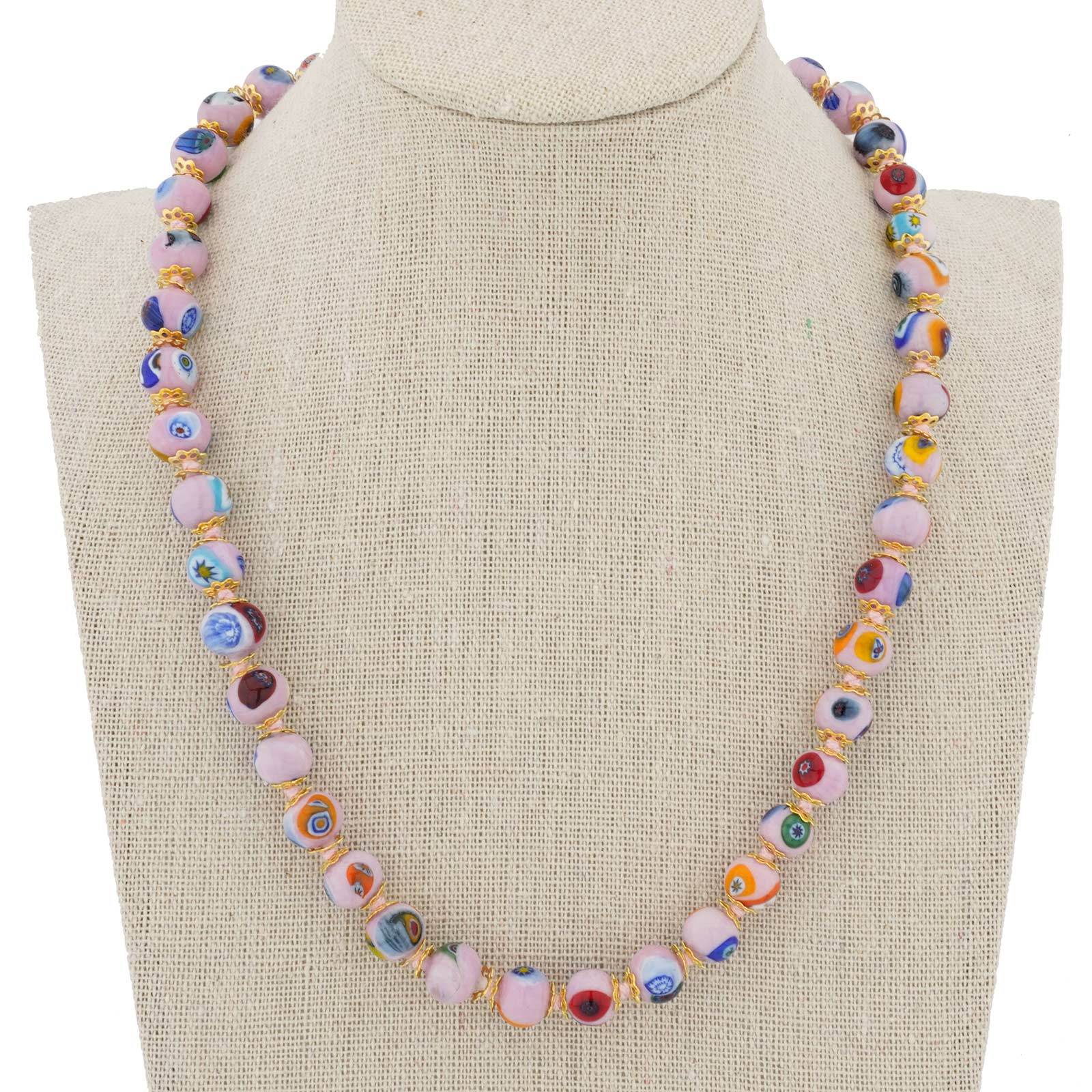 Murano Mosaic Necklace - Pink