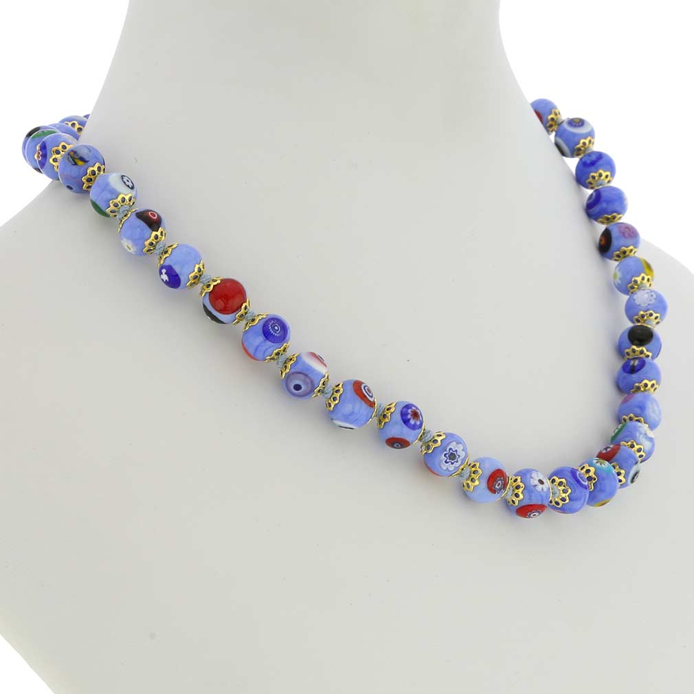 Murano Mosaic Necklace - Periwinkle