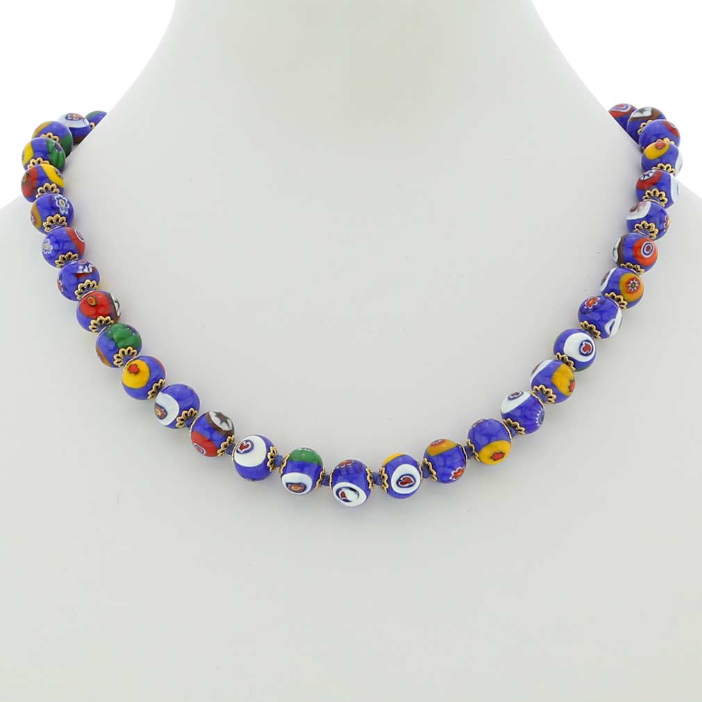 Murano Mosaic Necklace - Blue