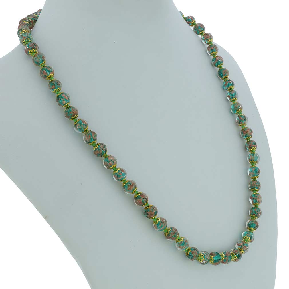 Jade Green GlassOfVenice Murano Glass Sommerso Long Necklace 