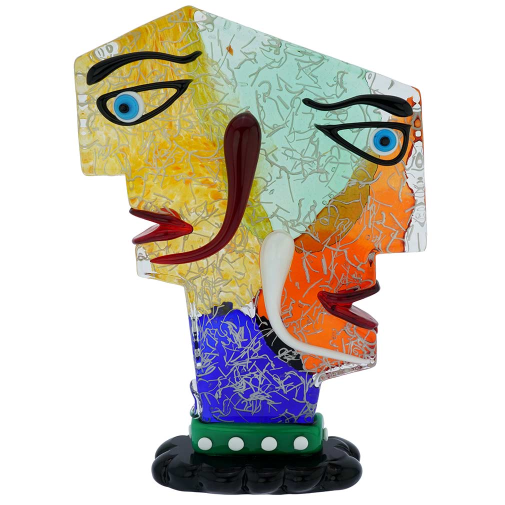Murano Glass Picasso Head With Two Faces