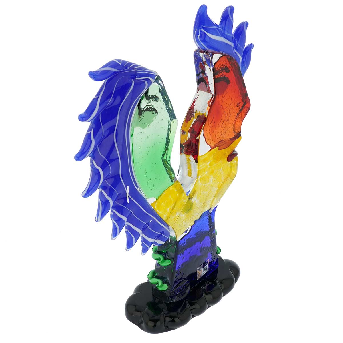Murano Glass Picasso Head In Two Parts With Blue Hair