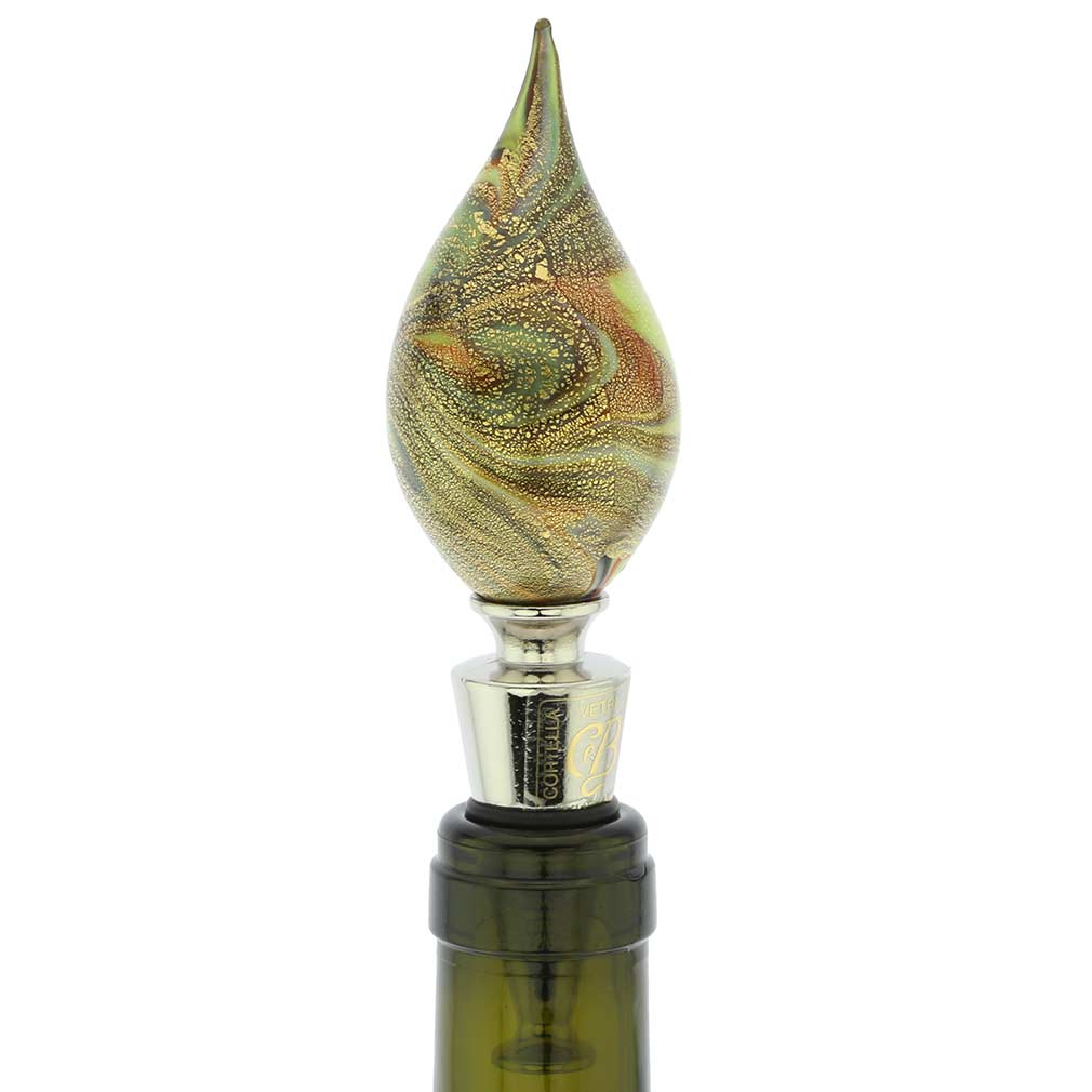 Murano Glass Chalcedony and Gold Bottle Stopper
