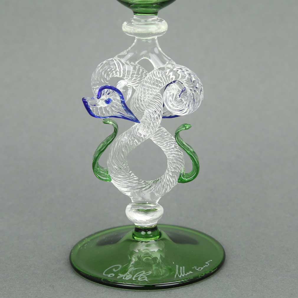 Murano Glass Cordial Liqueur And Sherry Glass - Green