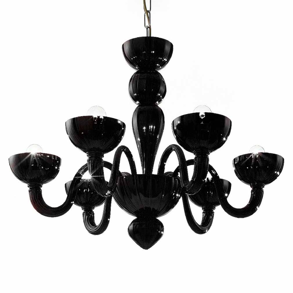 murano glass chandelier black