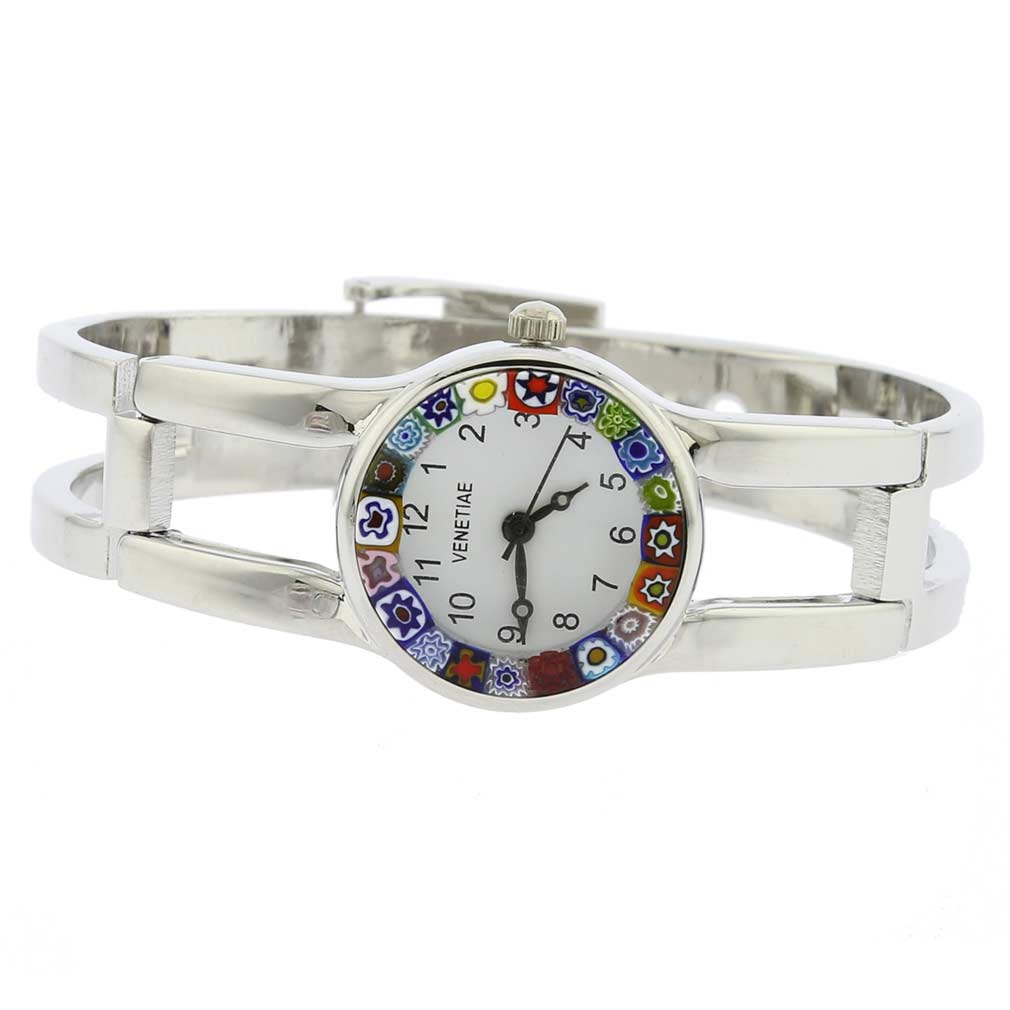 Murano Millefiori Watch With Metal Bracelet