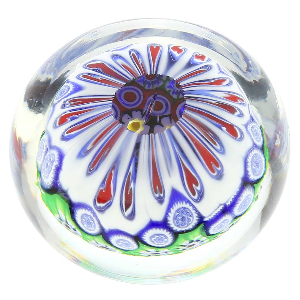 Murano Paperweights Murano Glass Millefiori Round Paperweight Small