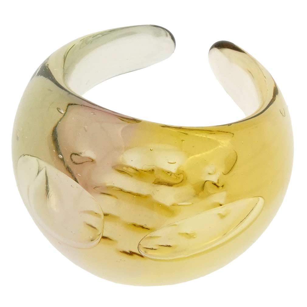 Murano Ring In Domed Design - Sparkling Aqua