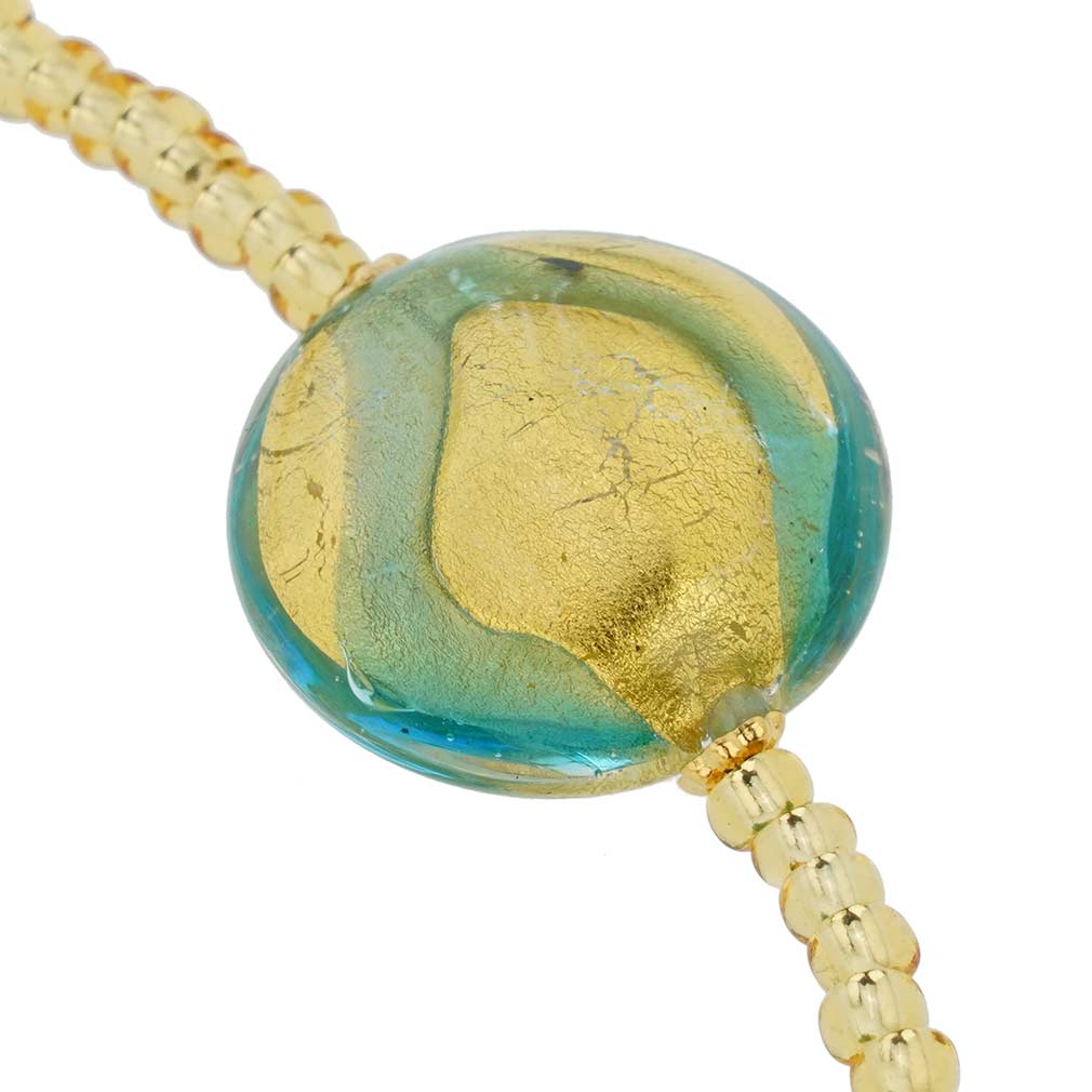Royal Aquamarine Circles Necklace