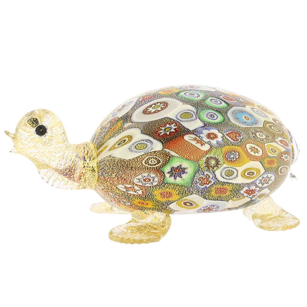 Golden Quilt Millefiori Murano Turtle
