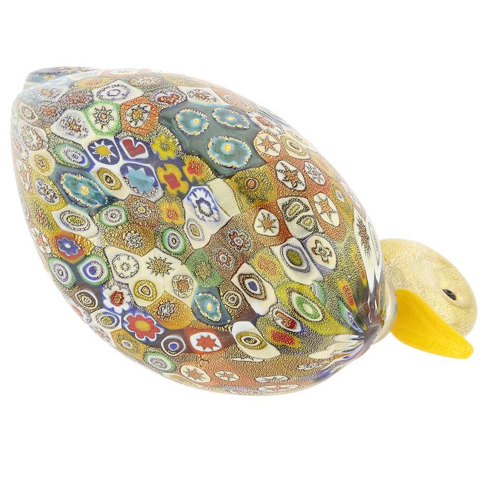 Golden Quilt Millefiori Murano Duck - Medium