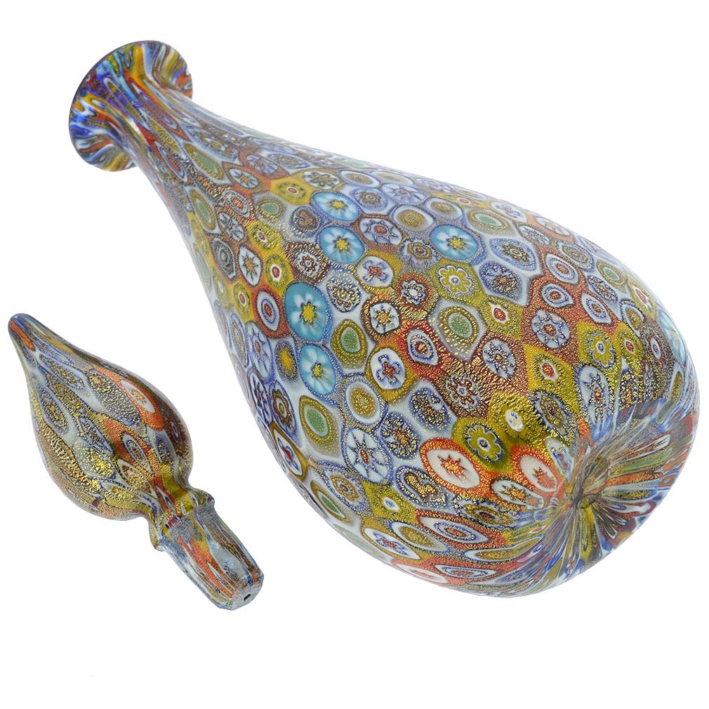 Murano Millefiori Bottle Decanter - Multicolor