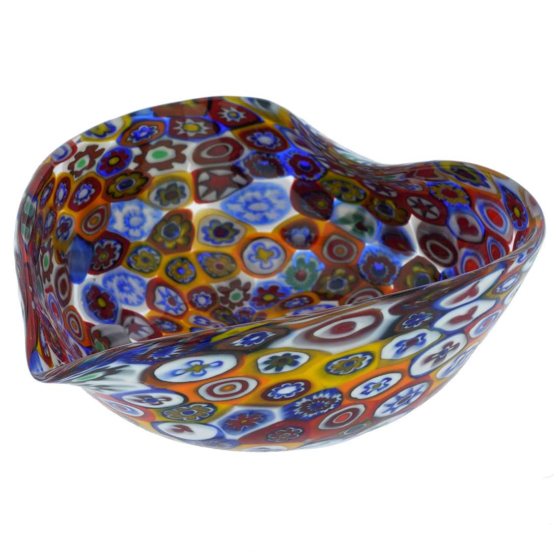 Murano Millefiori Decorative Heart Bowl - Multicolor