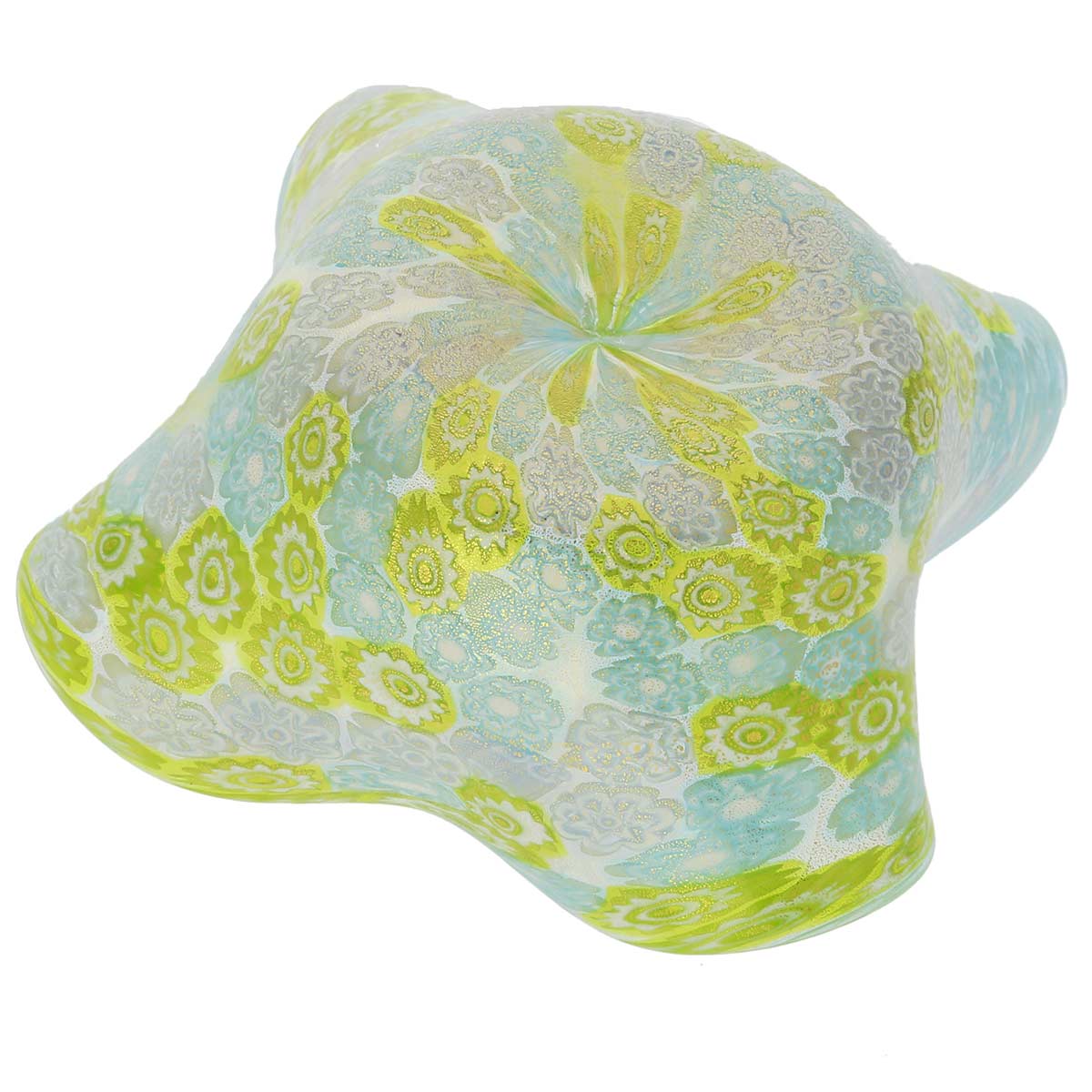 Murano Millefiori Decorative Bowl - Aqua Green
