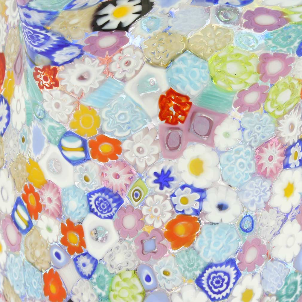 Murano Glass Millefiori Fazzoletto Bowl - Transparent Multicolor