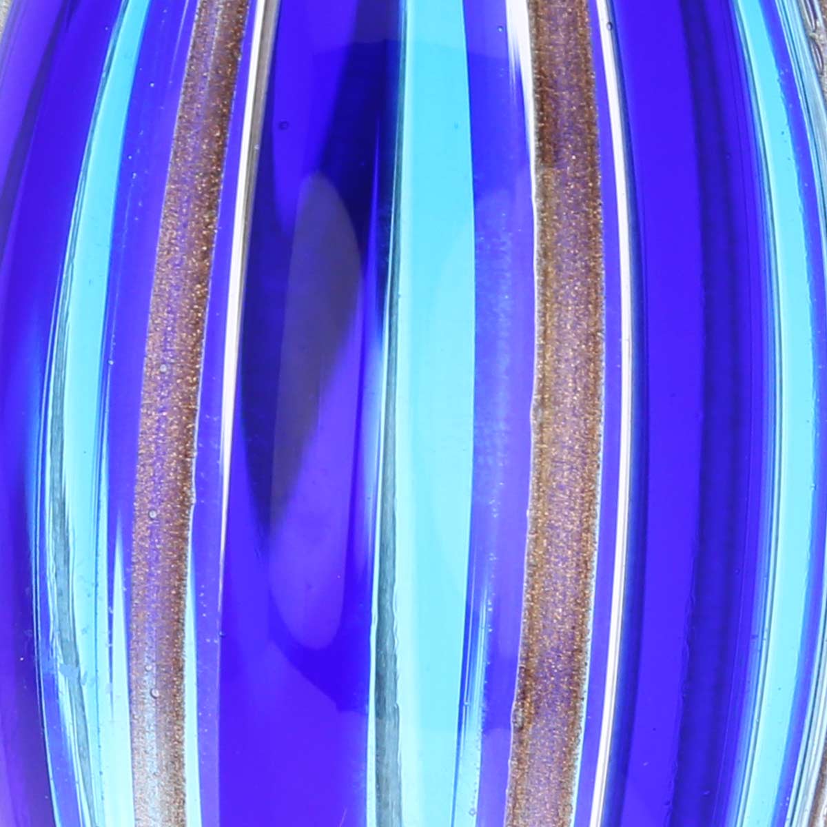 Murano Glass Icicle Christmas Ornament - Blue Stripes