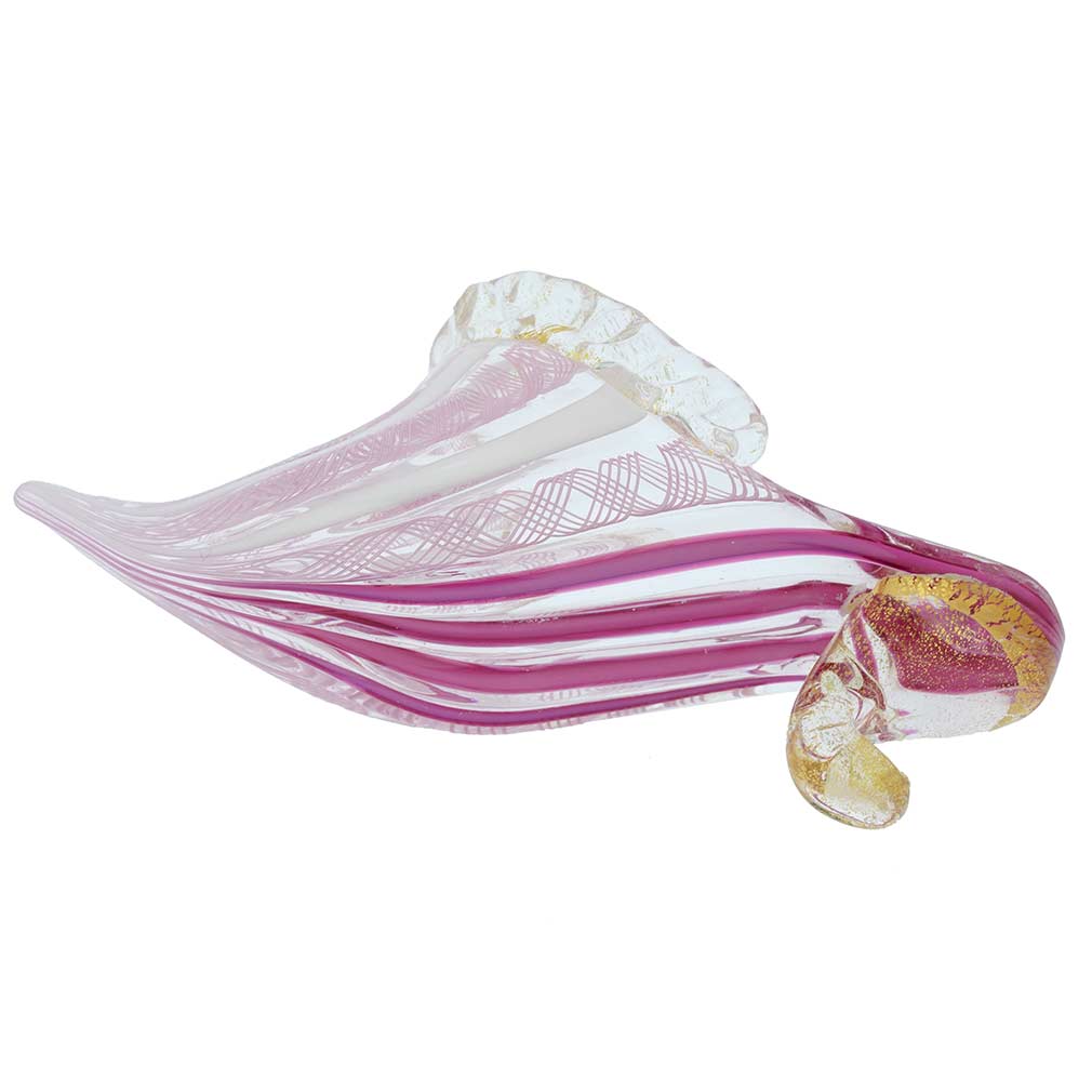 Reticello Murano Glass Slipper - Tender Pink