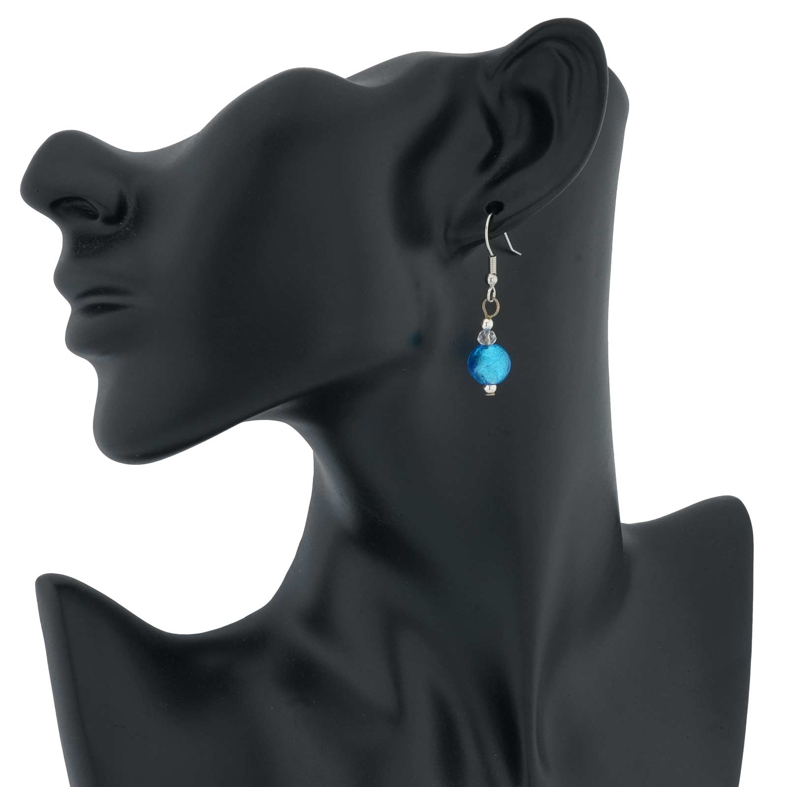Beatrice Murano Glass Dangle Earrings - Blue