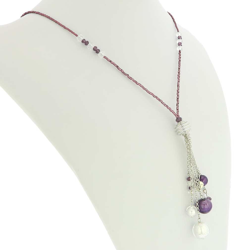 Sorgente Murano Glass Necklace - Purple