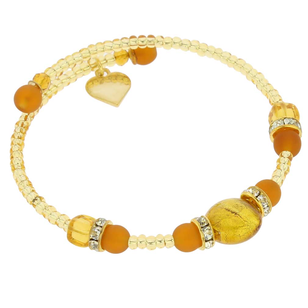 Carino Murano Glass Bracelet - Golden Brown