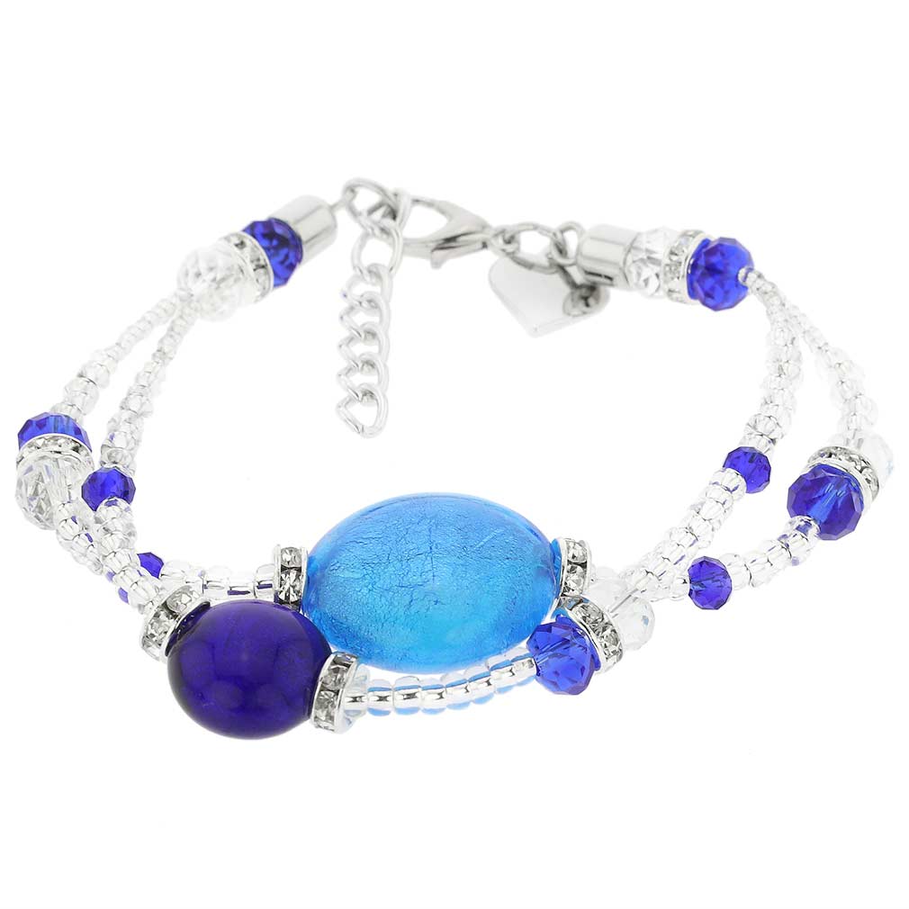 Adelina Murano Glass Bracelet - Blue