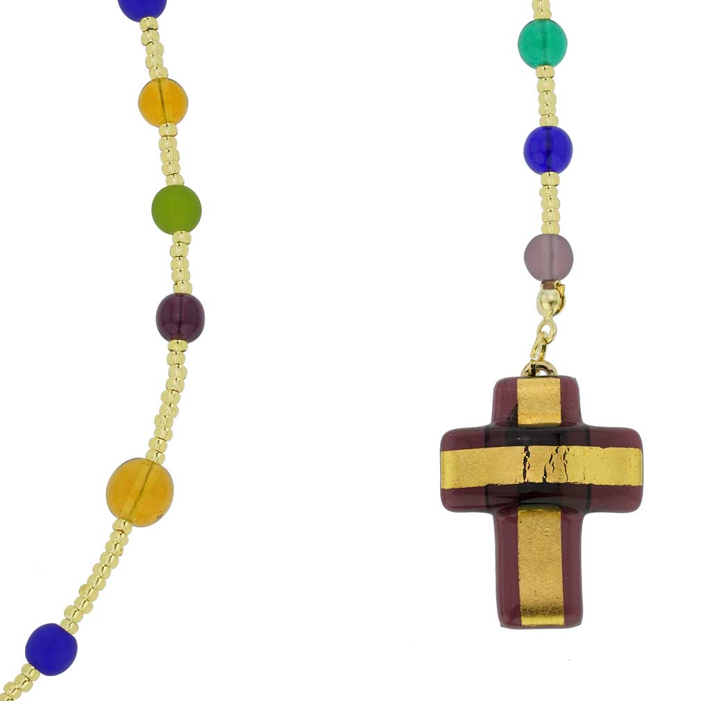 Murano Glass Italian Rosary - Purple