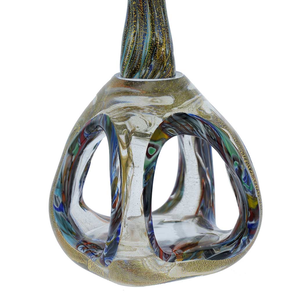 Murano Glass Gold Millefiori Lovers On A Base - Large