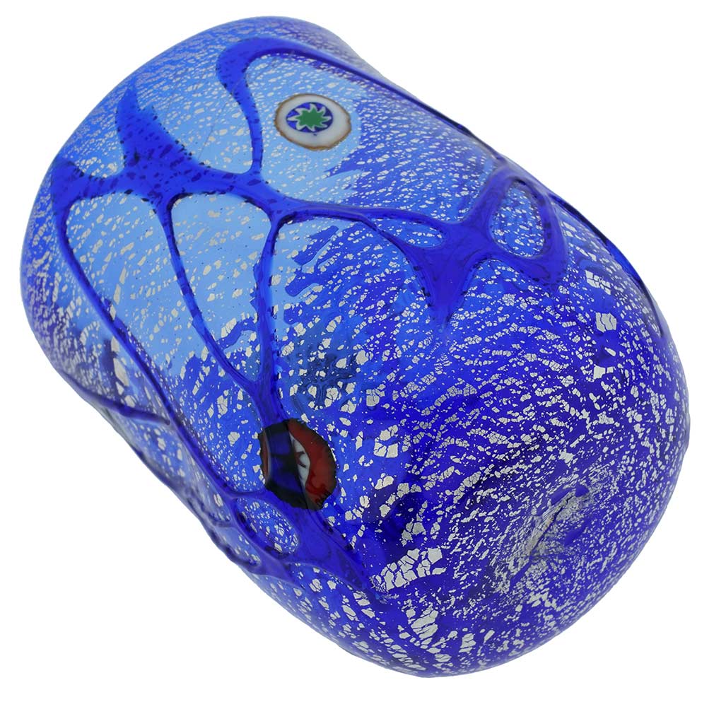 Blue Swirls Murano Glass Tumbler