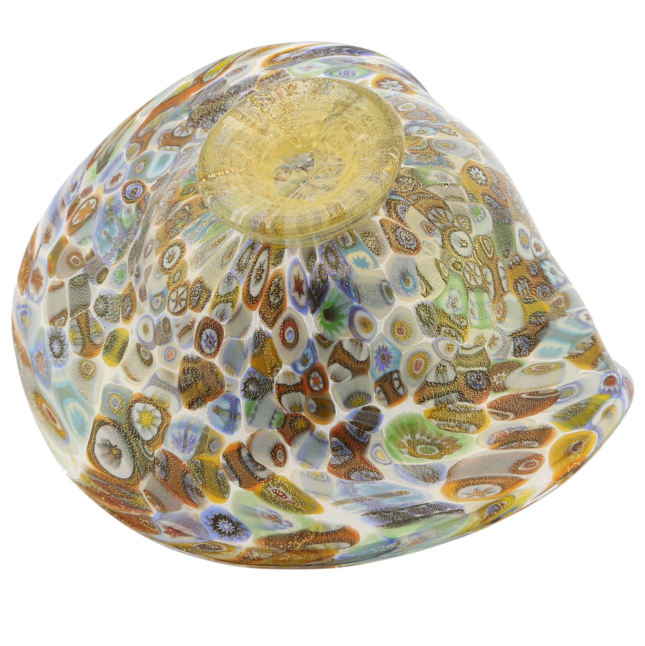 Murano Millefiori Gold Art Glass Centerpiece Bowl