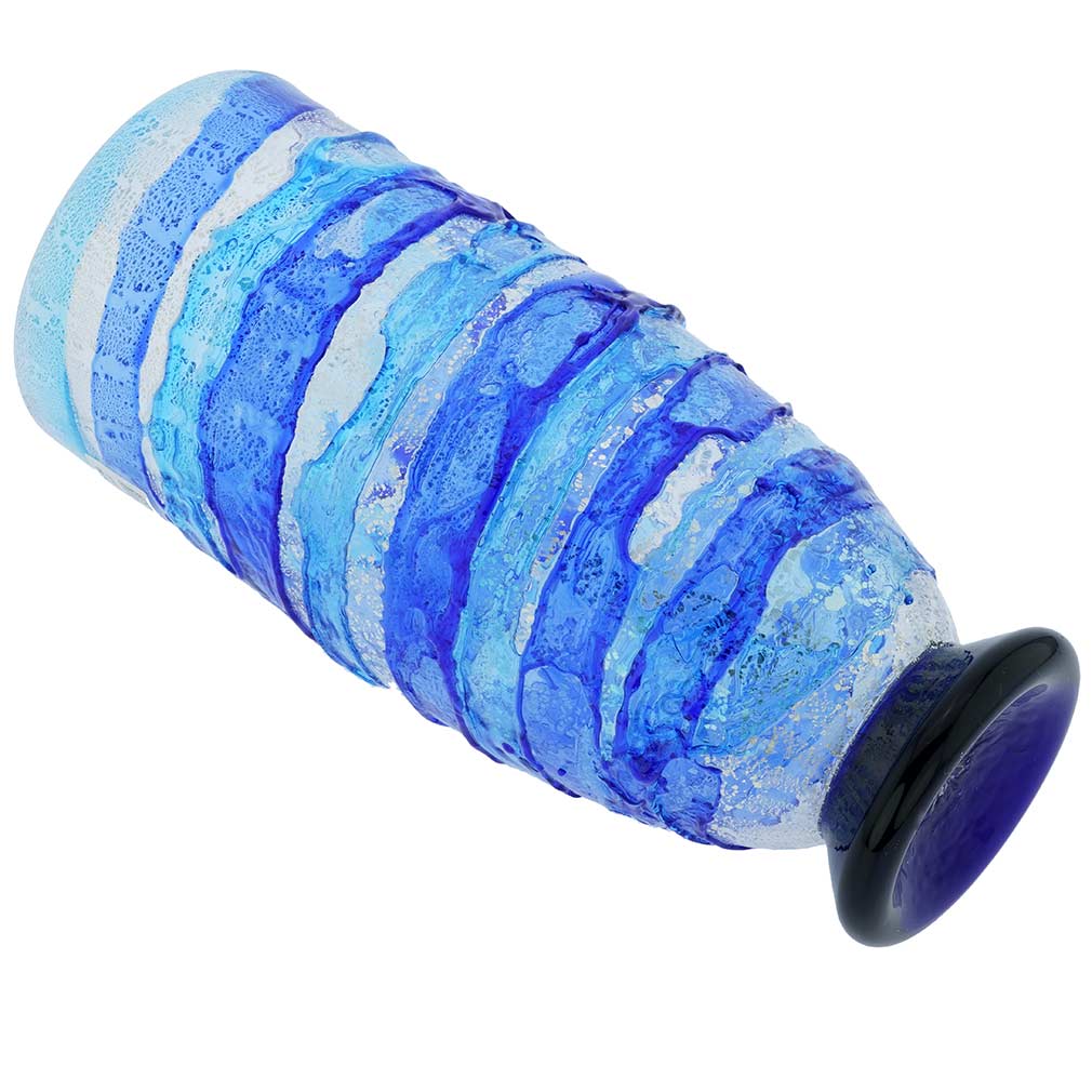 Murano Sbruffo Vase - Aqua Blue