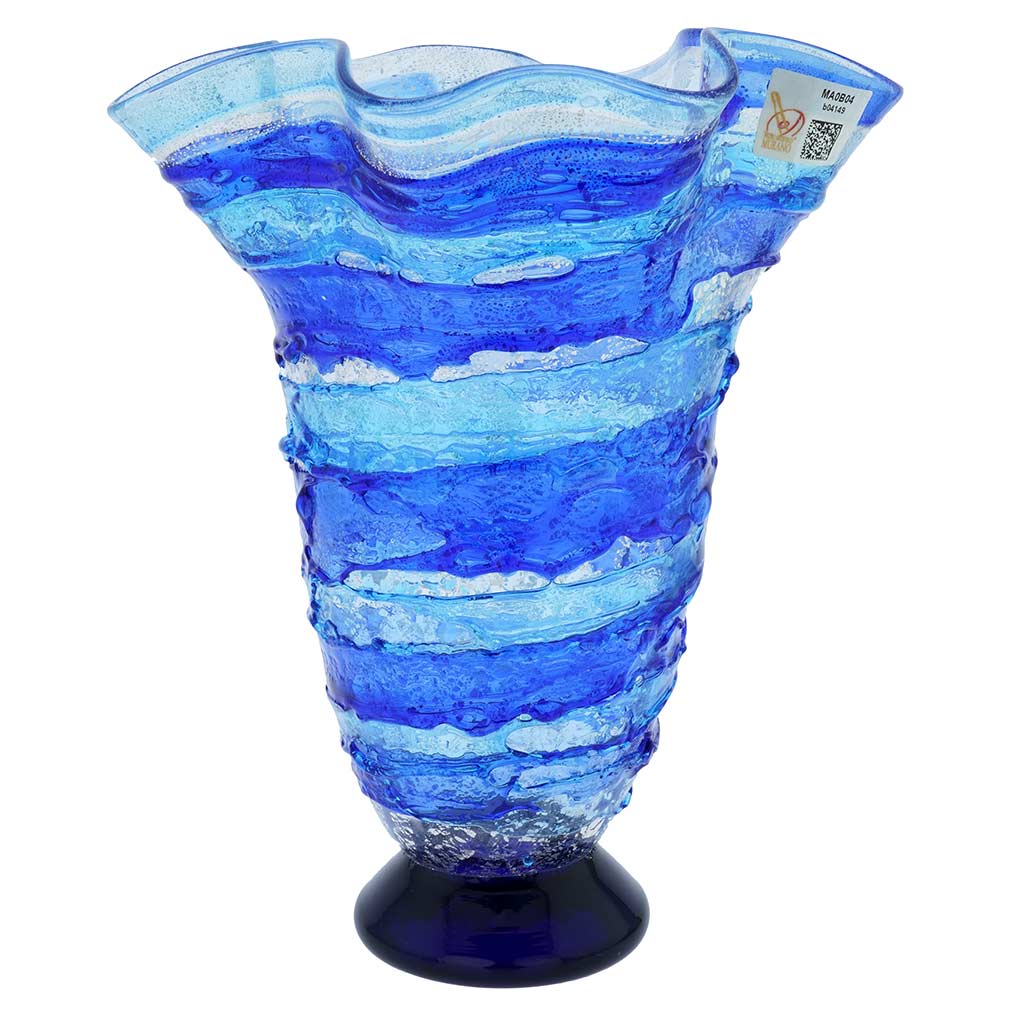 Murano Sbruffo Fazzoletto Vase - Blue