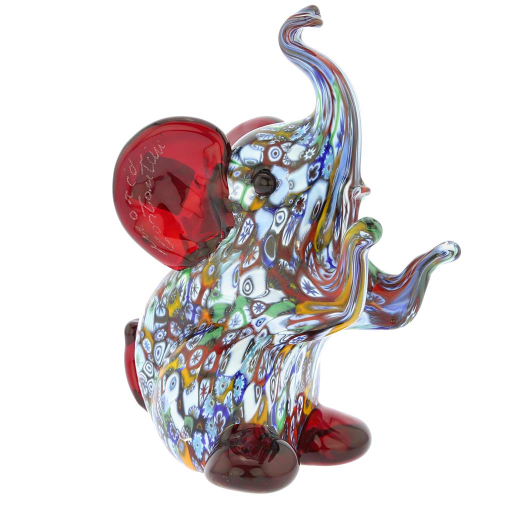 Murano Art Glass Millefiori Elephant Sculpture
