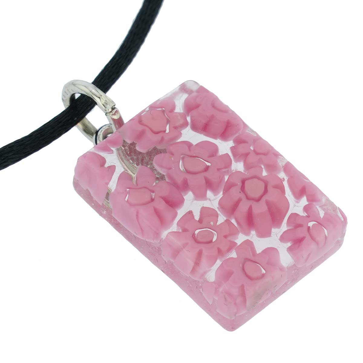 Murano Glass Millefiori Necklace and Earrings Set - Pink